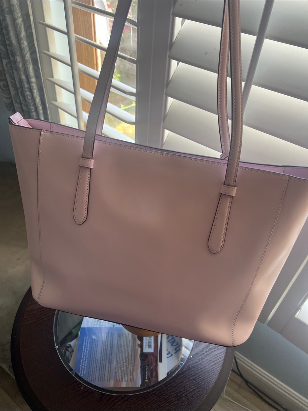 Kate Spade, Large, blush pink leather tote, EUC - Picture 5 of 13